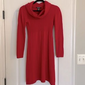 Beautiful red cowl neck lightweight sweater dress